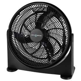 Air Monster 16 Inch Air Circulator 3 Speed Adjustable Angle Floor Fan in Black