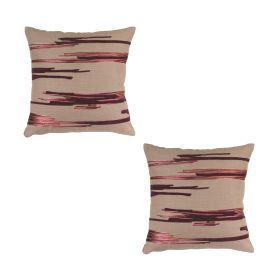 Ribbon Embroidered Cotton Pillow (Set of 2)