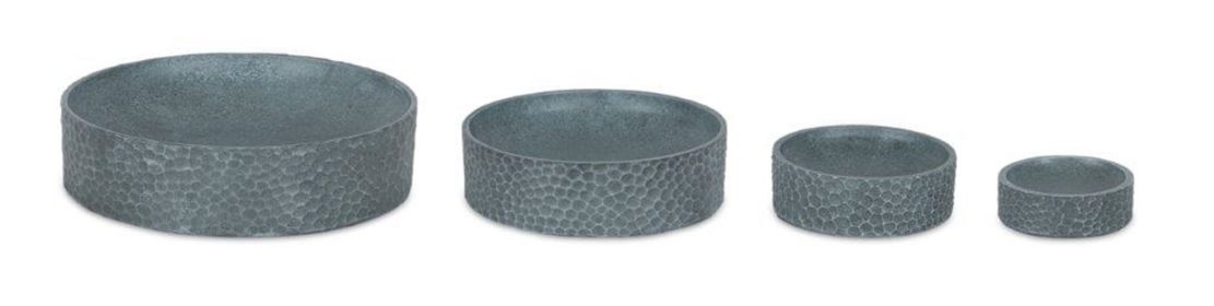 Round Hammered Stone Planter (Set of 4)