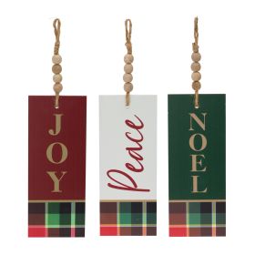 Wood Sentiment Tag Ornament (Set of 12)