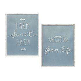 Metal Farm Life Sentiment Sign (Set of 2)