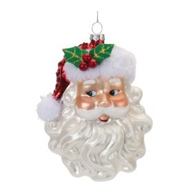 Glittered Glass Santa Ornament (Set of 6)