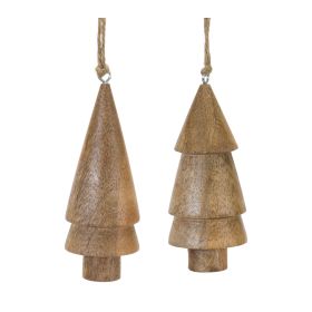 Wood Pine Tree Ornament (Set of 6)