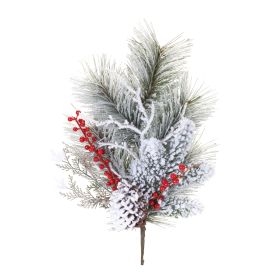 Snowy Pine w/Berry Spray (Set of 2)