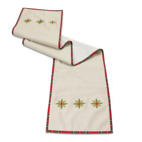 Embroidered Snowflake Table Runner 72"L