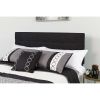 Full size Modern Box-Stitch Black Fabric Upholstered Headboard