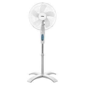 Optimus 16 in. Wave Oscillating 3-Speed Stand Fan with Remote Control