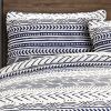 3 Piece Scandinavian Blue White Reversible Cotton Set in King