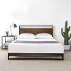 King size Metal Wood Platform Bed Frame with Headboard