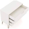 Modern Scandinavian Style Bedroom 3-Drawer Dresser in Off-White Finish