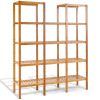 Bamboo Wood 4-Shelf Bookcase Plant Stand Shelving Unit