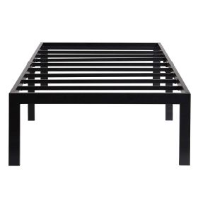 Twin 18-inch High Heavy Duty Black Metal Platform Bed Frame