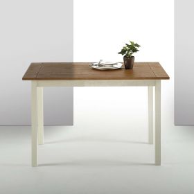 Classic Pine Wood 45 x 28 inch Dining Table with White Legs