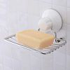 Wall Mount Suction Soap Dish Stainless Steel Bar Soap Holder Soap Box Bathroom Shower Room Kitchen Sponge Holder Soap Organizer Storage Tray