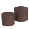 MDF Nesting table Set of 2 Rround Side Table Brown