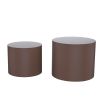 MDF Nesting table Set of 2 Rround Side Table Brown