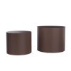 MDF Nesting table Set of 2 Rround Side Table Brown