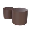 MDF Nesting table Set of 2 Rround Side Table Brown