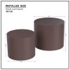 MDF Nesting table Set of 2 Rround Side Table Brown