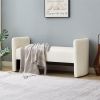 Beige, Cat Claw Cloth Bedroom Casual Rectangular Sofa Stool