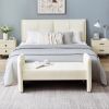 Beige, Cat Claw Cloth Bedroom Casual Rectangular Sofa Stool