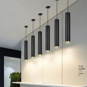 Long-tube Suspended Ceiling Lamp (Option: Black-6x30cm-Neutral light)