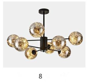 Star Magic Bean Glass Chandelier (Option: 8Black-Amber)