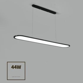 Modern Simple Creative Strip Bar Led Office Lighting Restaurant Chandelier (Option: Black large-Tricolor)