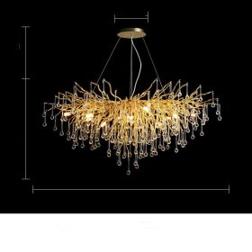 Postmodern Light Luxury Chandelier Water Drop Crystal Lamp Atmosphere (Option: L250-9W light source)