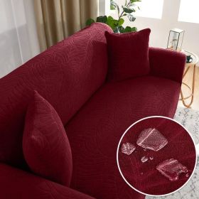 Sofa Cover Elastic All-inclusive Single Double Slipcover Dust Lazy Slipcover (Option: Wine Red-1seat90 140cm)