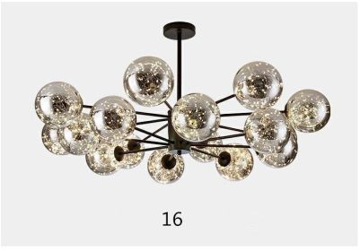 Star Magic Bean Glass Chandelier (Option: 16Black-Soot)