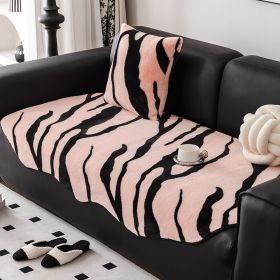 Autumn And Winter Plush Straight Row Sofa Cushion Shaped (Option: Pink Color-90X120CM)