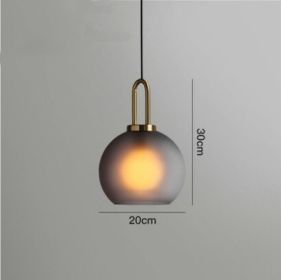 Nordic Simple Modern Glass Ball Chandelier Milk Tea Shop Clear Bar Restaurant Chandelier (Option: Scrub Soot 20cm-Light source free)