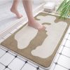 Absorbent Bathroom Bath Mat Quick Drying Coral Fleece Bathroom Rug Non-slip Entrance Doormat Floor Mats Carpet Pad Home Decor