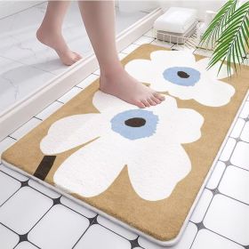 Absorbent Bathroom Bath Mat Quick Drying Coral Fleece Bathroom Rug Non-slip Entrance Doormat Floor Mats Carpet Pad Home Decor (Color: coral fleece H)