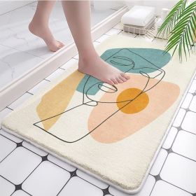 Absorbent Bathroom Bath Mat Quick Drying Coral Fleece Bathroom Rug Non-slip Entrance Doormat Floor Mats Carpet Pad Home Decor (Color: coral fleece E)