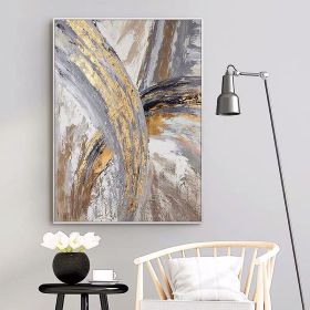 100% Hand Painted Abstract Oil Painting Wall Art Gold Foil Picture Modern On Canvas Minimalist Home Decor For Living Room No Frame (size: 150x220cm)