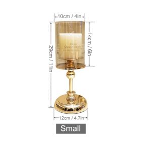 Nordic Style Candle Holder Luxury Candlestick Wedding Table Centerpieces Tealight Pillar Candle Holders Flower Vase Home Decor (Color: Small)