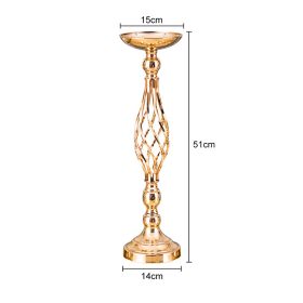 Gold/ Silver Flowers Vases Candle Rack Stand Holders Wedding Decor Road Lead Floral Bouquet Party Props Table Centerpiece Pillar (Color: Gold Middle)