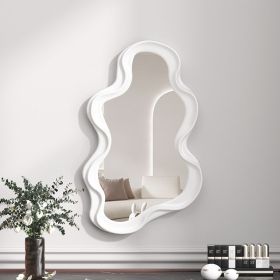 Cloud Shaped Mirror Makeup Mirror Student Dormitory (Option: White Ripple)