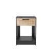 15.75" Rattan End table with drawer, Modern nightstand, side table for living roon, bedroom