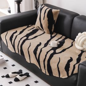 Autumn And Winter Plush Straight Row Sofa Cushion Shaped (Option: Coffee Color-90X240CM)