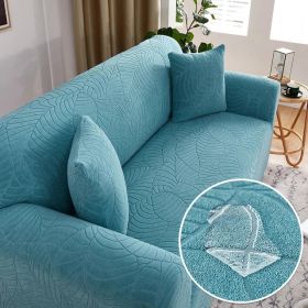 Sofa Cover Elastic All-inclusive Single Double Slipcover Dust Lazy Slipcover (Option: Green Blue-3seats185 230cm)