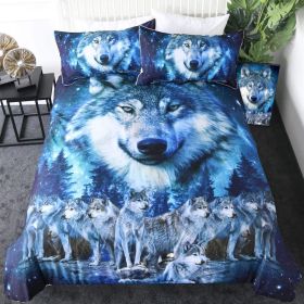 New Pure Cotton Quilt Four-piece Printing Style (Option: Wolf Quilt Cover 3-220x240)